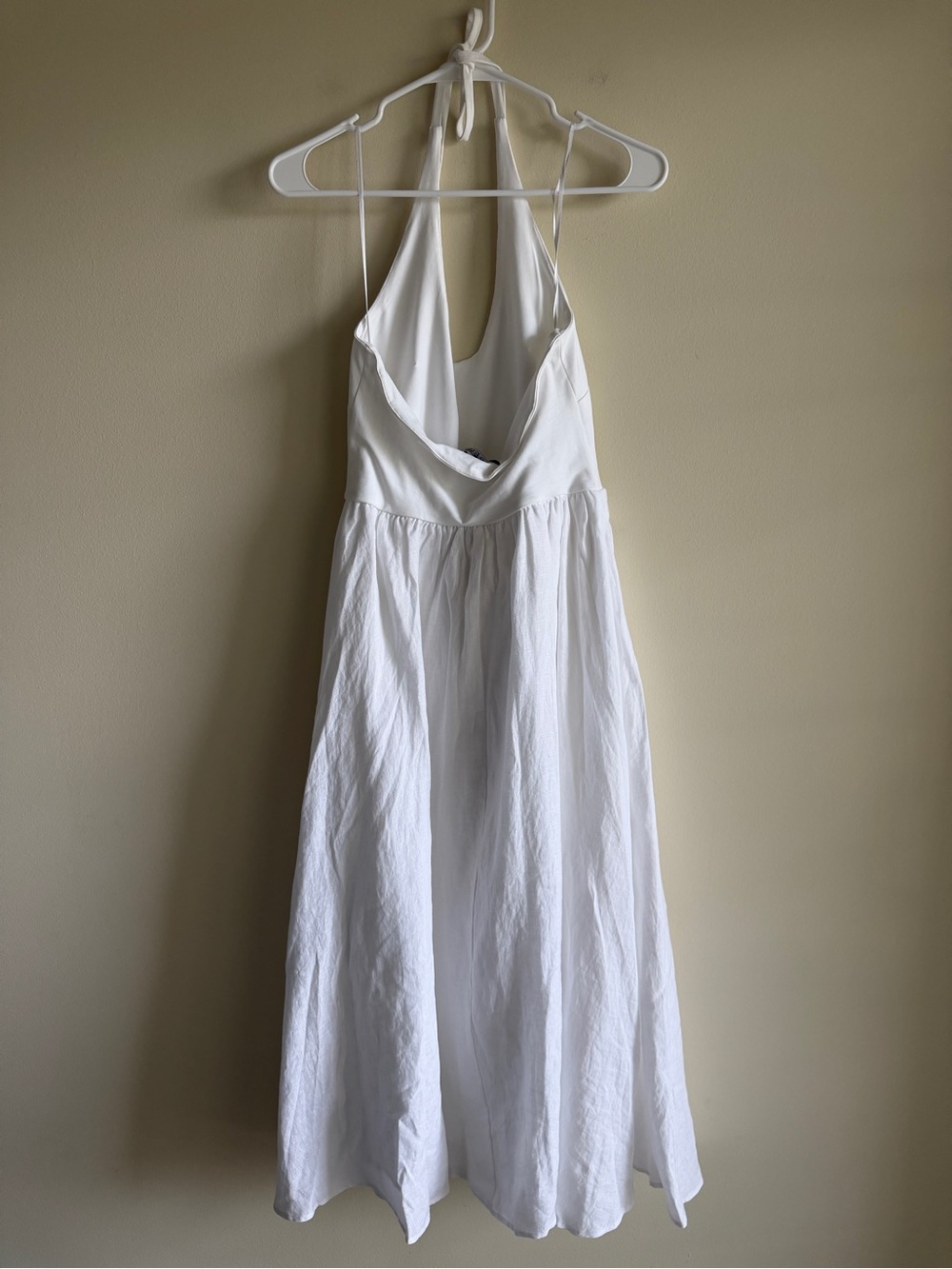 J.Crew Mixy Halter Dress Women S White Linen Cotton Maxi Pockets NWT - Picture 6 of 12
